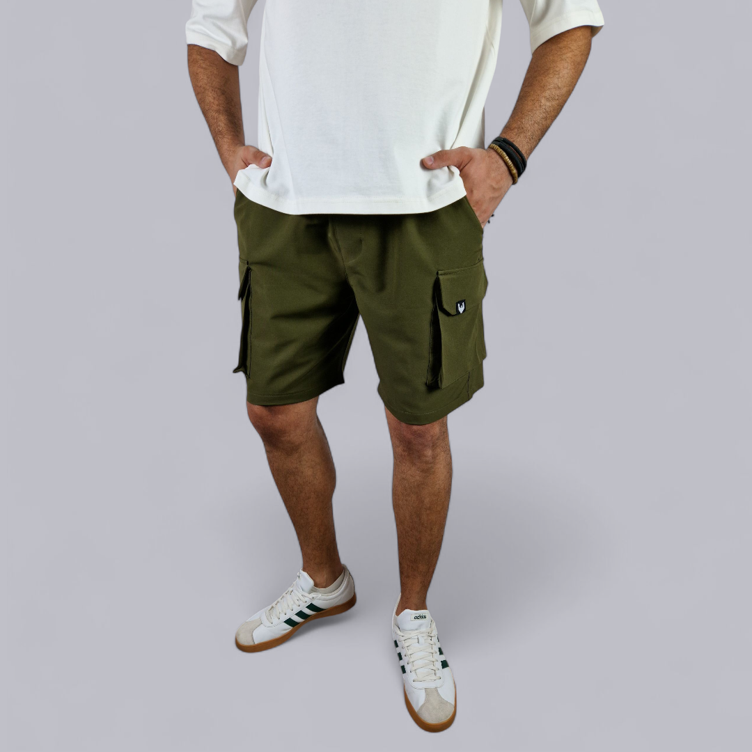 VA-Olive Cargo Shorts