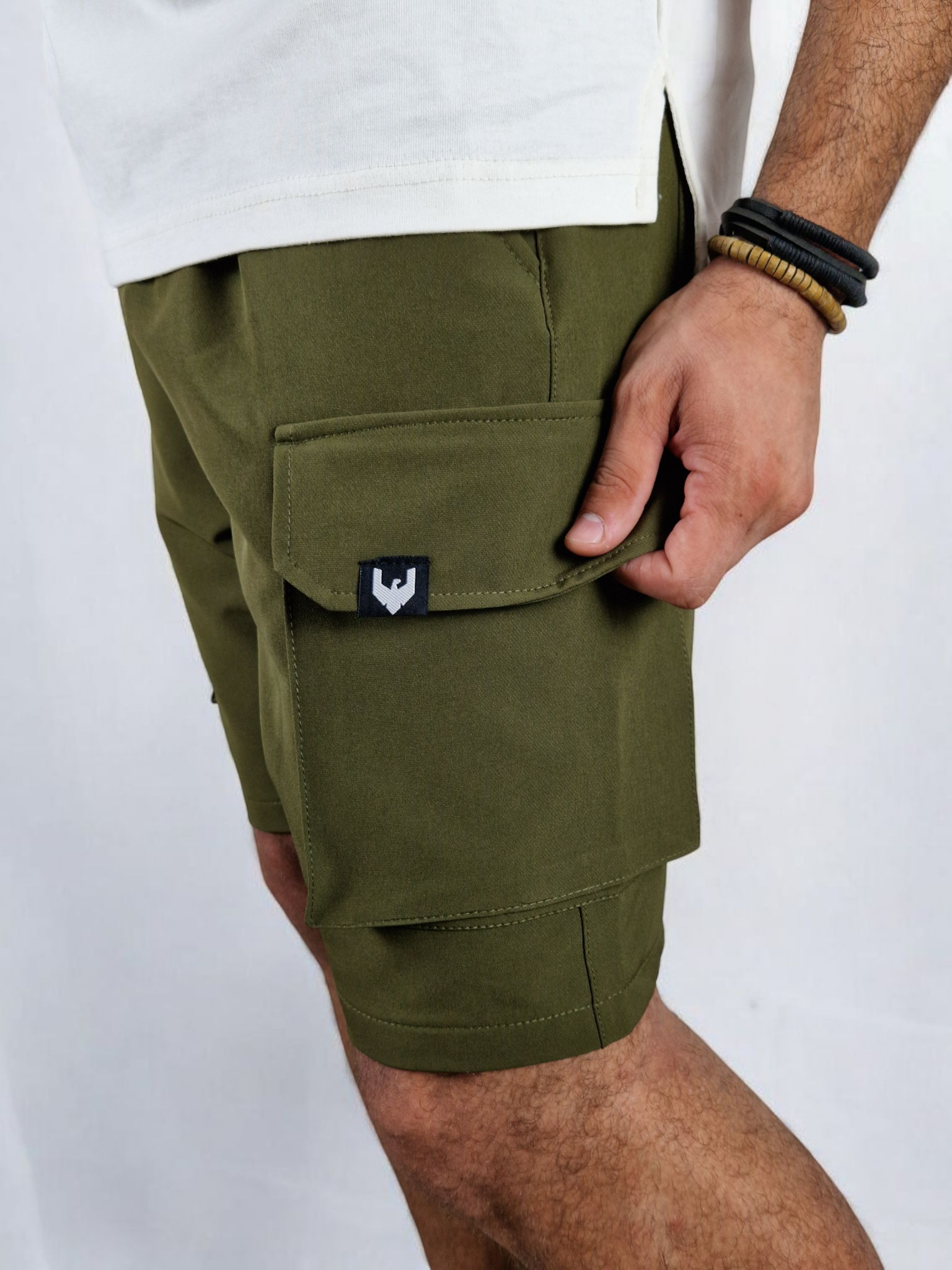 VA-Olive Cargo Shorts