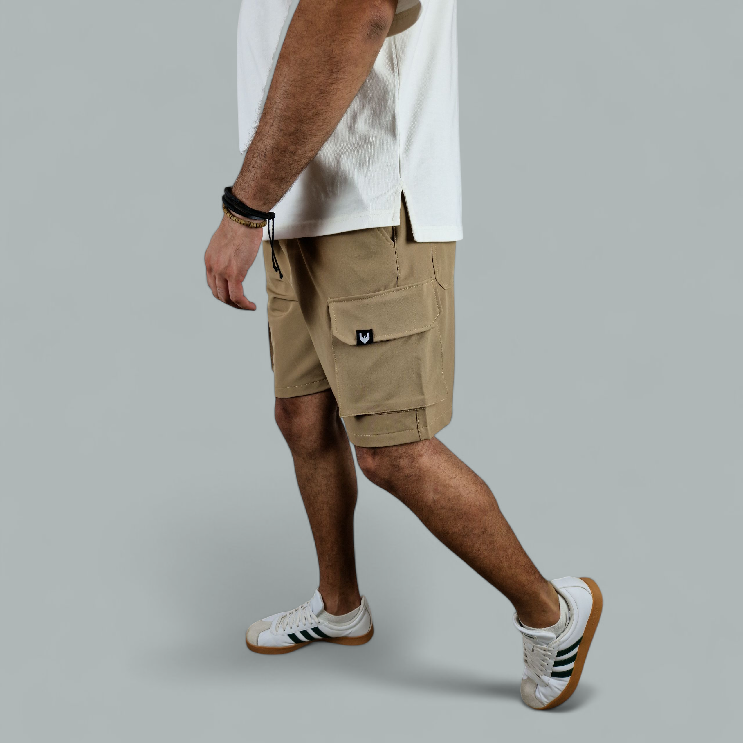 VA-Sand beige Cargo Shorts