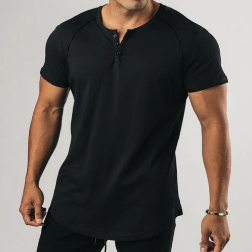 Cotton T-shirt short sleeves with 3 bottons in front