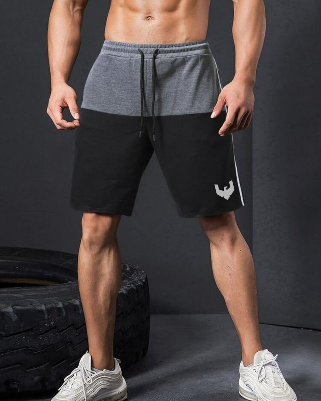 Two-Tone Streamlined Cotton Shorts