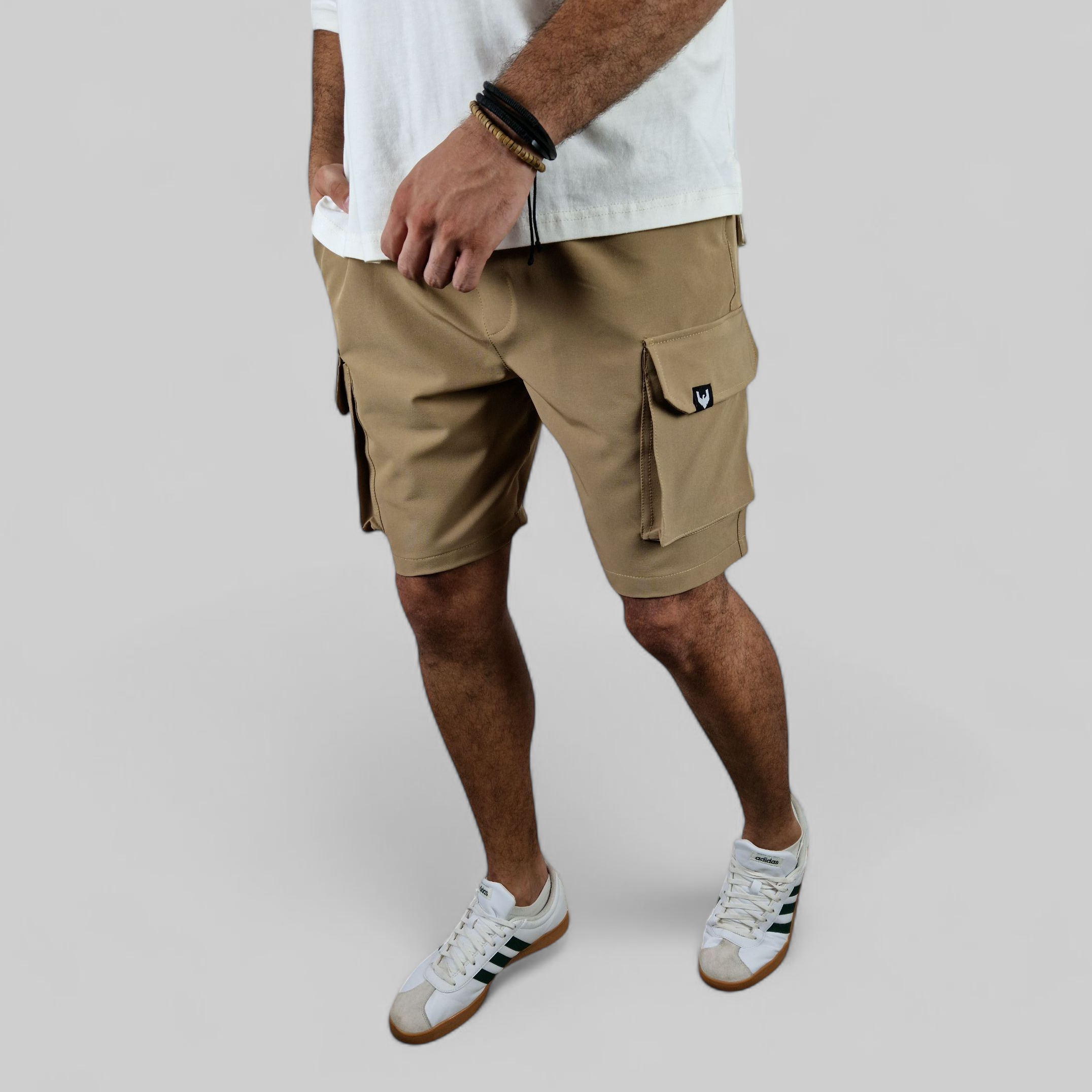 VA-Sand beige Cargo Shorts