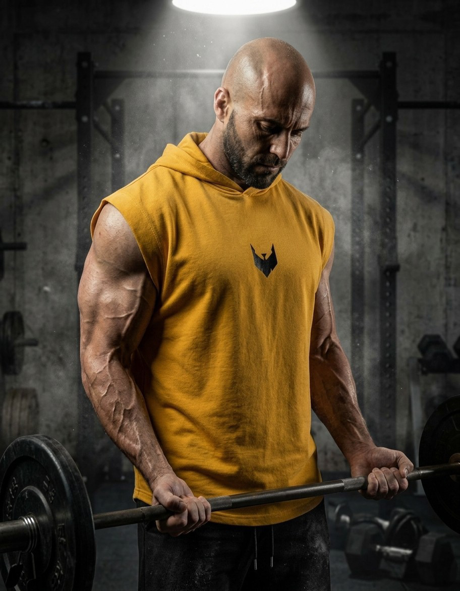 Vulture Athletic Tank Top Hoodie in Yellow