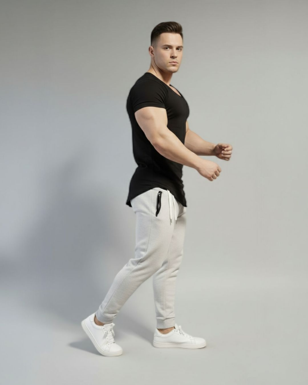VA Unique V-Cut Tee – Jet Black