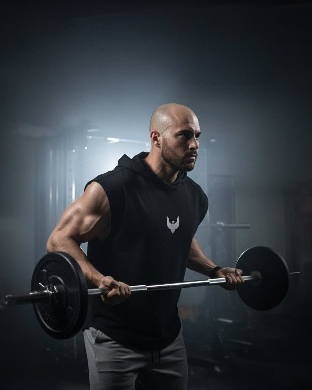 Vulture Athletic Tank Top Hoodie in Black