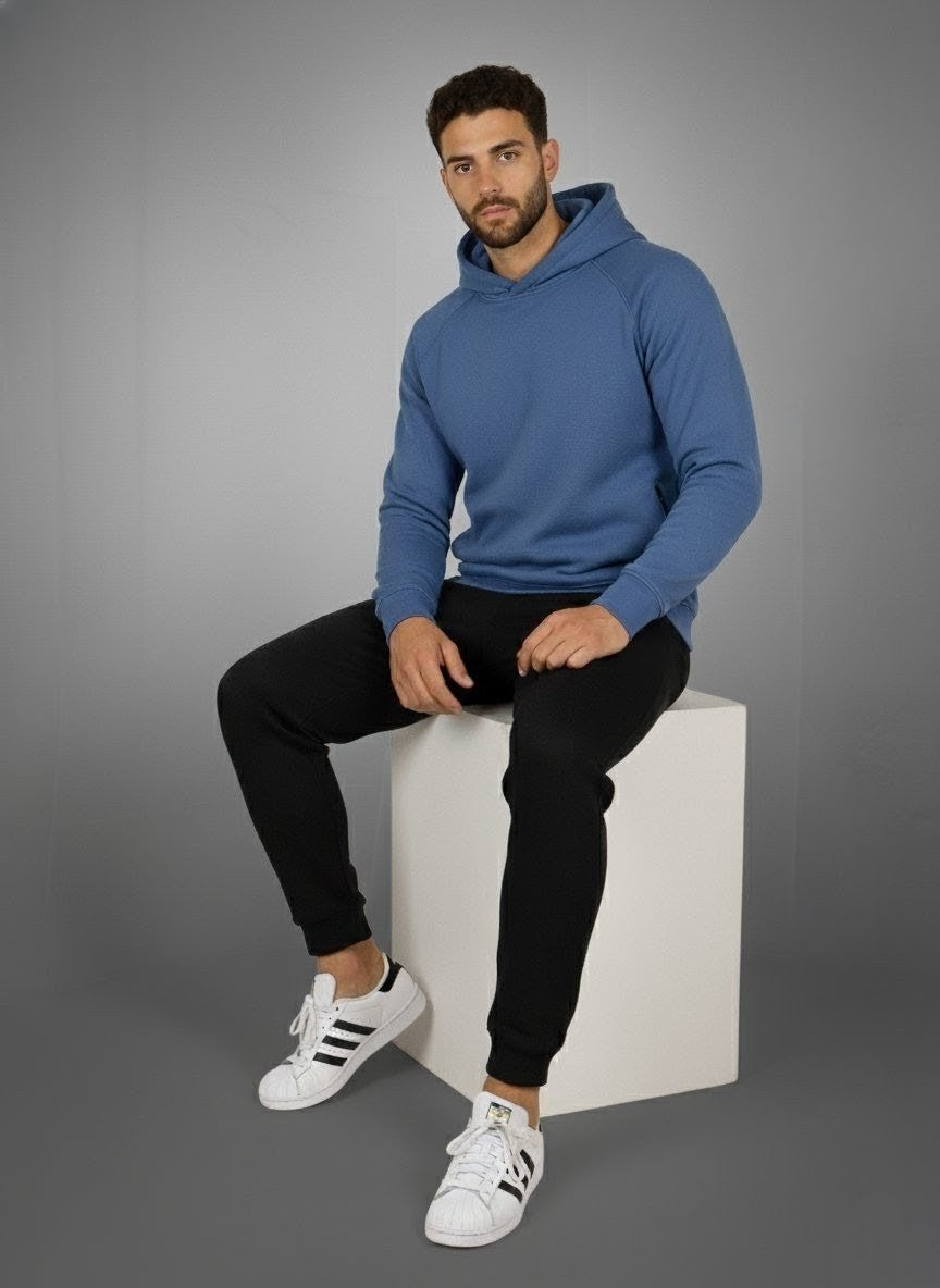 VA Essentials Hoodie – Sport Edge in Steel-blue