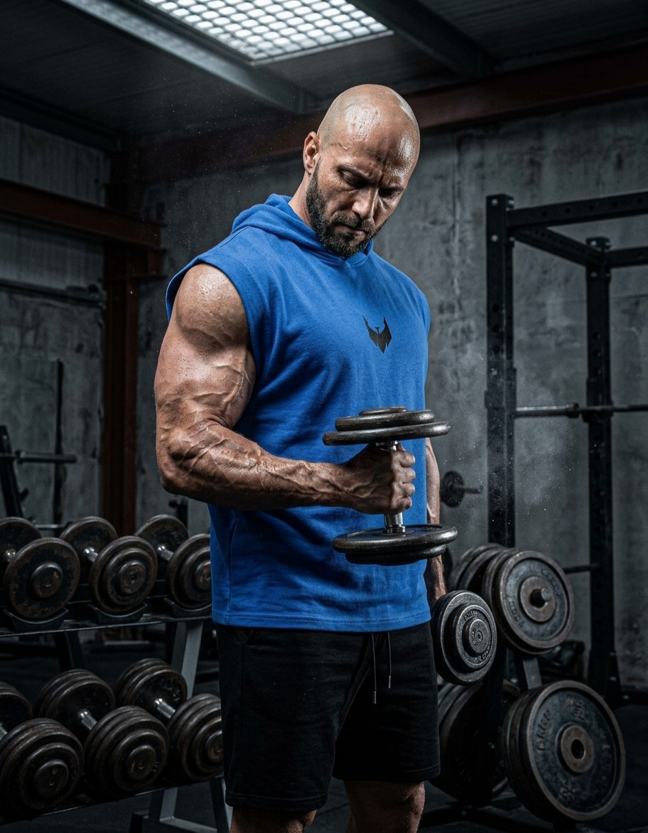 Vulture Athletic Tank Top Hoodie in Blue