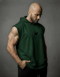 Vulture Athletic Tank Top Hoodie in Forst Green