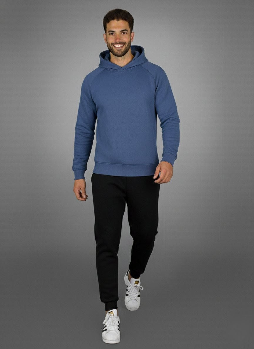 VA Essentials Hoodie – Sport Edge in Steel-blue