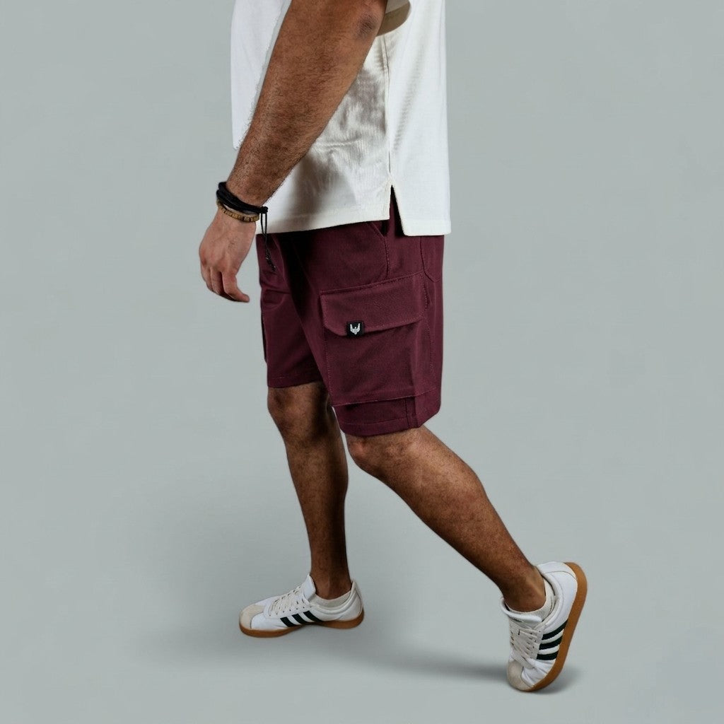 VA-Burgundy Cargo Shorts